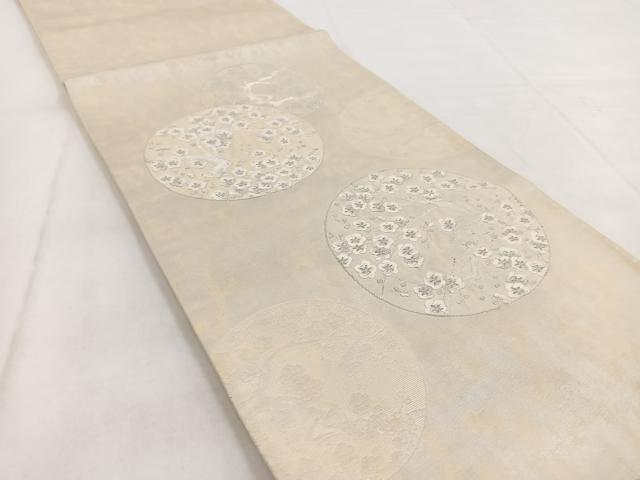 平和屋着物◎六通柄袋帯　唐織　手織　切嵌錦　枝梅丸文　正絹　逸品　BAAW8642yc