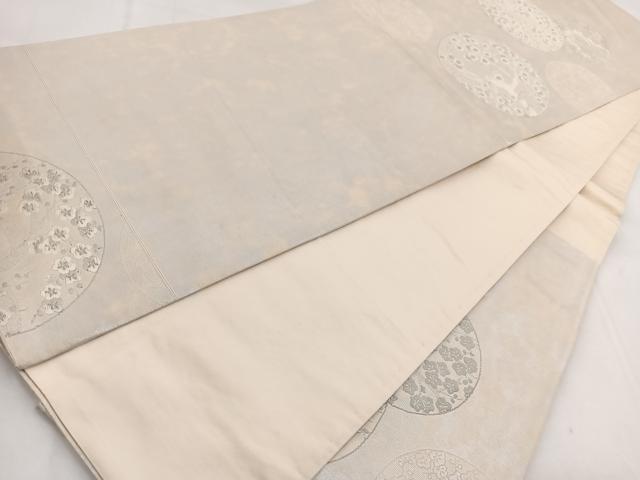 平和屋着物◎六通柄袋帯　唐織　手織　切嵌錦　枝梅丸文　正絹　逸品　BAAW8642yc