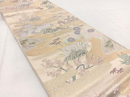 平和屋着物◎六通柄袋帯　桃山絵巻　金銀糸　正絹　逸品　BAAW8646yc