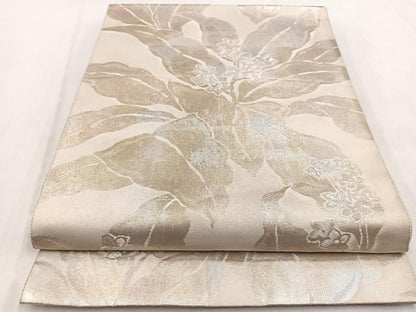 平和屋着物◎六通柄袋帯　校倉錦　草花文　金糸　引箔　正絹　逸品　BAAW8659yc