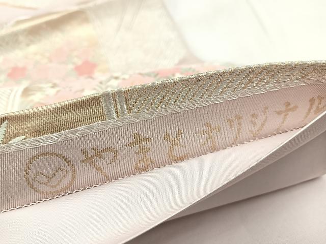 平和屋着物◎六通柄袋帯　唐織　亀甲花文　金糸　やまとオリジナル　正絹　逸品　BAAW8661yc