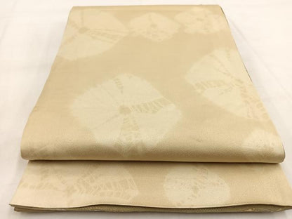 平和屋着物◎両面　太鼓柄袋帯　夢黄橡　菱つなぎ文　金銀糸　正絹　逸品　BAAW8668yc