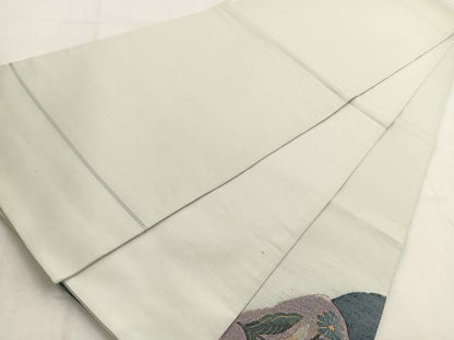 平和屋着物◎太鼓柄袋帯　すくい織　更紗花文　金銀糸　正絹　逸品　BAAW8669yc