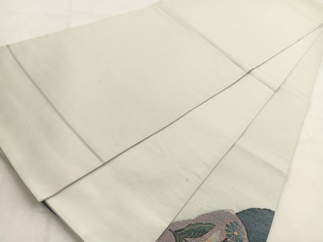 平和屋着物◎太鼓柄袋帯　すくい織　更紗花文　金銀糸　正絹　逸品　BAAW8669yc