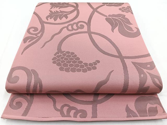 平和屋着物◎六通柄 本袋帯 葡萄蔦の葉文 正絹 逸品 BAAW8677yc