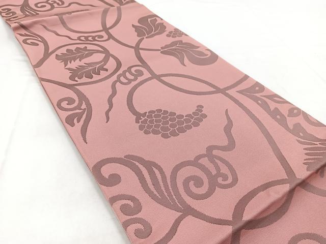 平和屋着物◎六通柄 本袋帯 葡萄蔦の葉文 正絹 逸品 BAAW8677yc