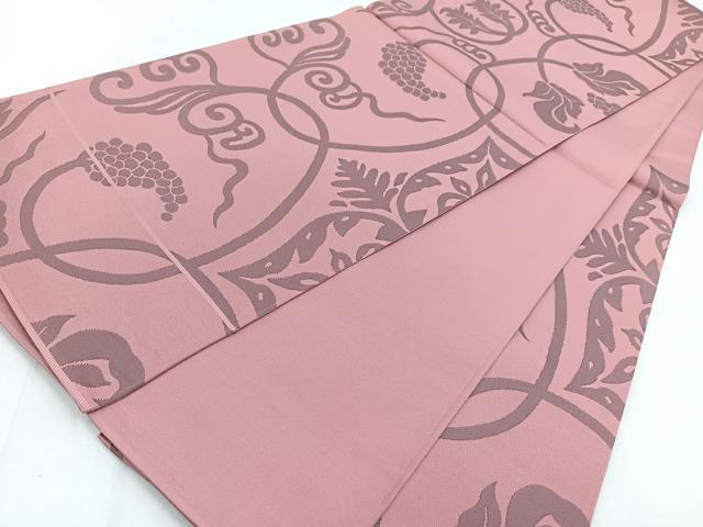 平和屋着物◎六通柄 本袋帯 葡萄蔦の葉文 正絹 逸品 BAAW8677yc