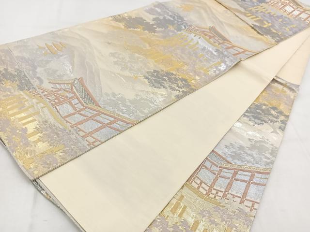 平和屋着物◎六通柄袋帯 京名所 プラチナ二重箔 正絹 逸品 BAAW8681yc