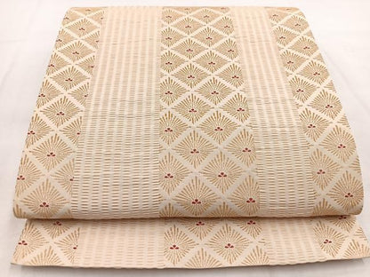平和屋着物◎六通柄袋帯 吉野間道 松菱文 金糸 正絹 逸品 BAAW8696yc