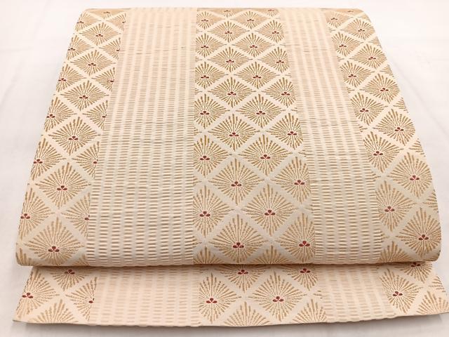 平和屋着物◎六通柄袋帯 吉野間道 松菱文 金糸 正絹 逸品 BAAW8696yc
