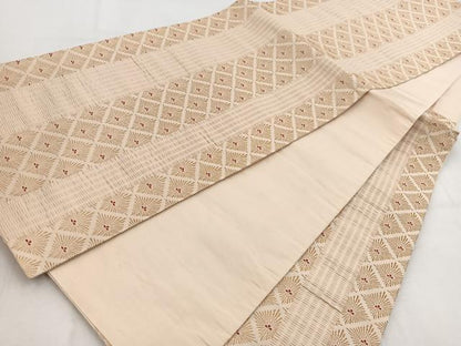 平和屋着物◎六通柄袋帯 吉野間道 松菱文 金糸 正絹 逸品 BAAW8696yc