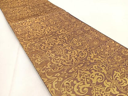 平和屋着物◎六通柄袋帯 宝相華 金糸 正絹 逸品 BAAW8697yc