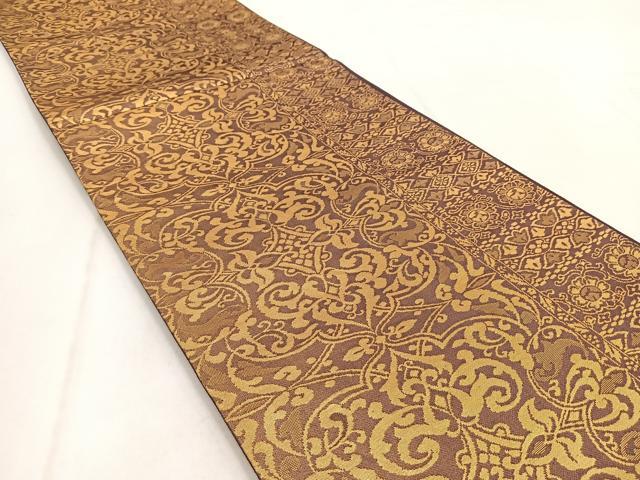 平和屋着物◎六通柄袋帯 宝相華 金糸 正絹 逸品 BAAW8697yc
