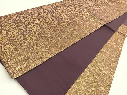 平和屋着物◎六通柄袋帯 宝相華 金糸 正絹 逸品 BAAW8697yc