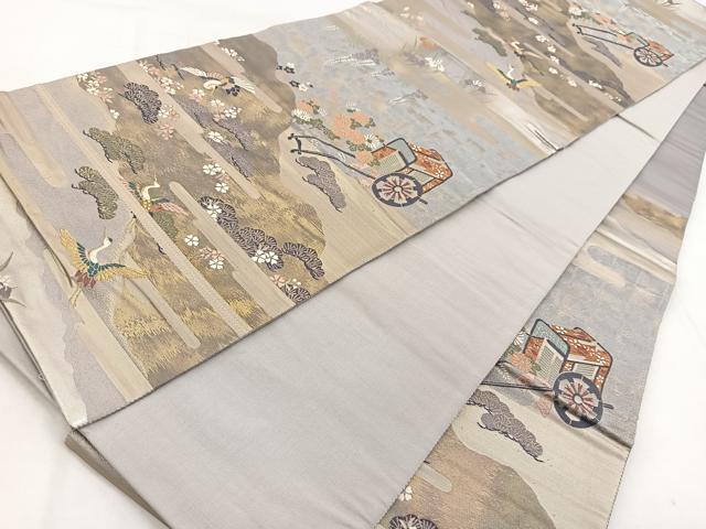 平和屋着物◎六通柄袋帯 唐織 吉祥綾錦文 金銀糸 引箔 正絹 逸品 BAAW8701yc