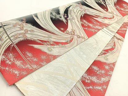 平和屋着物◎両面 全通柄袋帯 桃山両面全通 金銀糸 正絹 逸品 BAAW8716yc