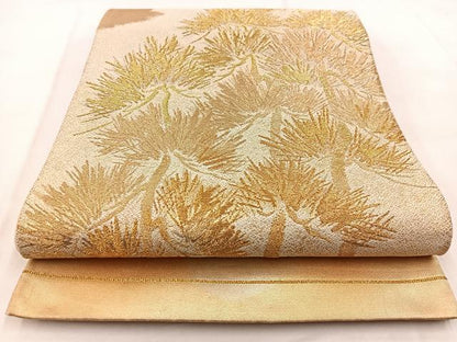 平和屋着物◎太鼓柄袋帯　松文　金銀糸　正絹　逸品　BAAW8724yc