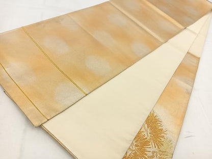 平和屋着物◎太鼓柄袋帯　松文　金銀糸　正絹　逸品　BAAW8724yc