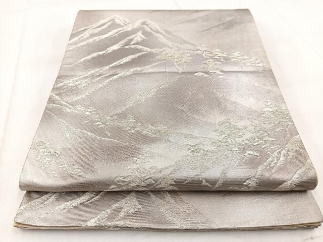 平和屋着物◎西陣　六通柄袋帯　重ね山松文　金銀糸　引箔　正絹　逸品　BAAW8740yc