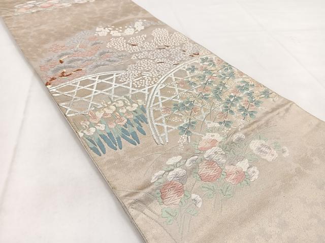 平和屋着物◎六通柄袋帯　唐織　光悦寺　金銀糸　正絹　逸品　BAAW8744yc