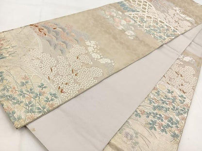 平和屋着物◎六通柄袋帯　唐織　光悦寺　金銀糸　正絹　逸品　BAAW8744yc