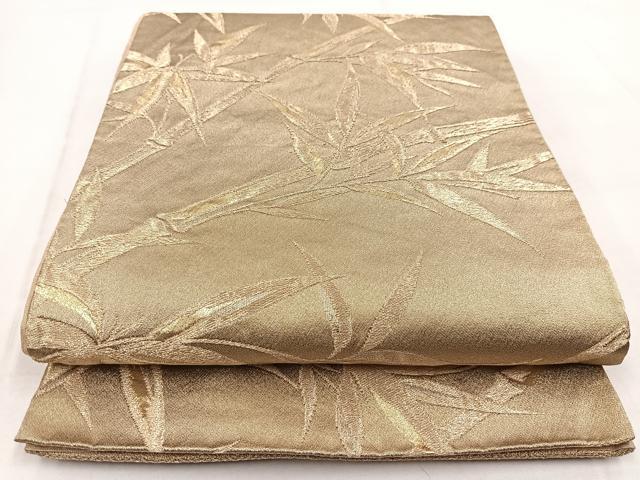 平和屋着物◎六通柄袋帯　笹竹文　金糸　正絹　逸品　BAAW8748yc