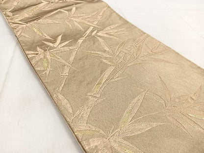 平和屋着物◎六通柄袋帯　笹竹文　金糸　正絹　逸品　BAAW8748yc