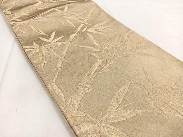 平和屋着物◎六通柄袋帯　笹竹文　金糸　正絹　逸品　BAAW8748yc