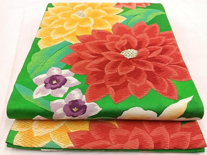 平和屋着物◎六通柄袋帯　唐織　草花文　金銀糸　正絹　逸品　BAAW8750yc