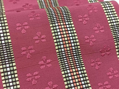 平和屋着物◎本場筑前博多織 両面 半幅帯 花間道 井上絹織物謹製 証紙付き 正絹 逸品 BAAW8787yc