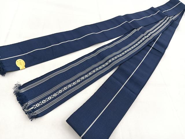 平和屋着物◎男性　本場筑前博多織　両面　角帯　献上　正絹　逸品　BAAW8796yc