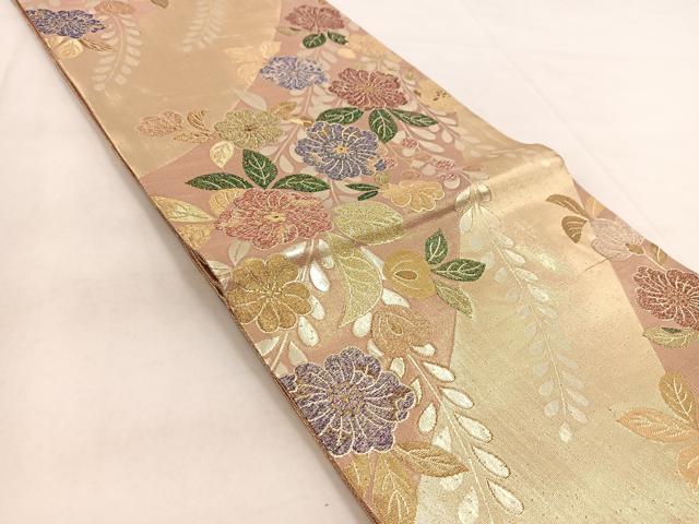 平和屋着物◎六通柄袋帯 辻が花 金糸 正絹 逸品 BAAW8818yc