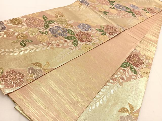 平和屋着物◎六通柄袋帯 辻が花 金糸 正絹 逸品 BAAW8818yc