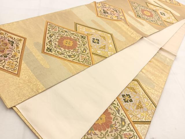 平和屋着物◎六通柄袋帯 唐織 寶物文箱蒔繪 金糸 引箔 正絹 逸品 BAAW8819yc