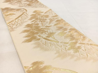 平和屋着物◎六通柄袋帯 京の栞 金糸 正絹 逸品 BAAW8829yc