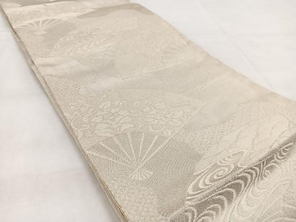平和屋着物◎西陣　両面　全通柄袋帯　芳翔錦　佐賀つづれ織　孔雀　金糸　正絹　逸品　BAAW8838yc