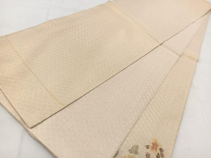平和屋着物◎佐賀錦 太鼓柄袋帯 更紗花鳥文 金銀糸 正絹 逸品 BAAW8841yc