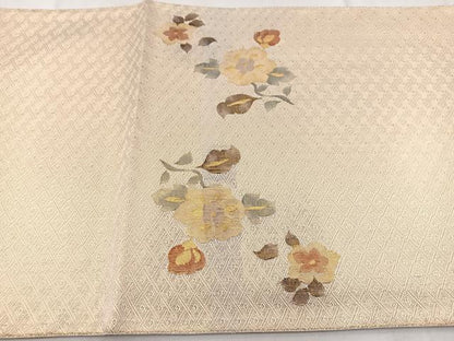 平和屋着物◎佐賀錦 太鼓柄袋帯 更紗花鳥文 金銀糸 正絹 逸品 BAAW8841yc