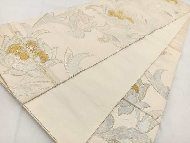 平和屋着物◎六通柄袋帯 唐織 更紗花文 金銀糸 正絹 逸品 BAAW8853yc