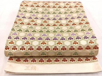 平和屋着物◎六通柄袋帯 唐織 亀甲桐文 正絹 逸品 BAAW8855yc
