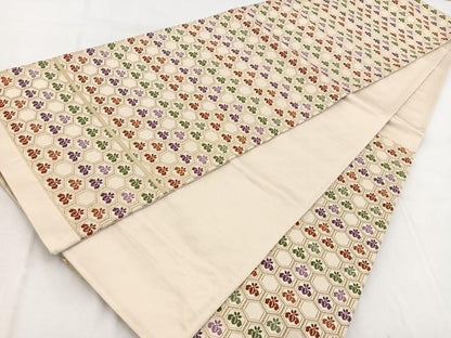 平和屋着物◎六通柄袋帯 唐織 亀甲桐文 正絹 逸品 BAAW8855yc