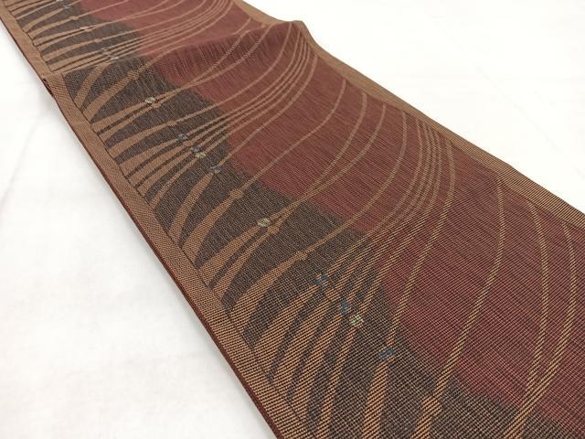 平和屋着物◎六通柄袋帯 横段文 金糸 正絹 逸品 BAAW8865yc