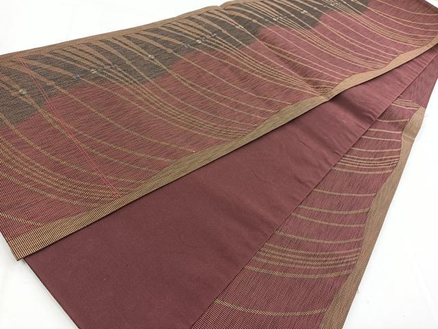 平和屋着物◎六通柄袋帯 横段文 金糸 正絹 逸品 BAAW8865yc