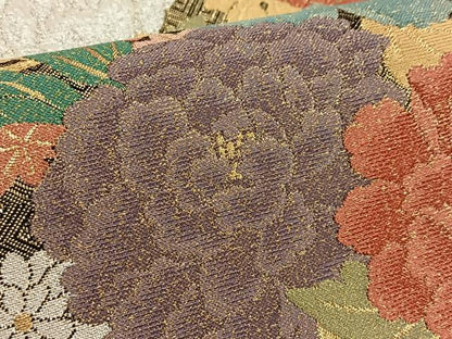 平和屋着物●唐織・西陣の老舗・名門・藤原織物　佐賀錦　六通柄袋帯　花車文　金銀糸　正絹　逸品　BAAW8930yc