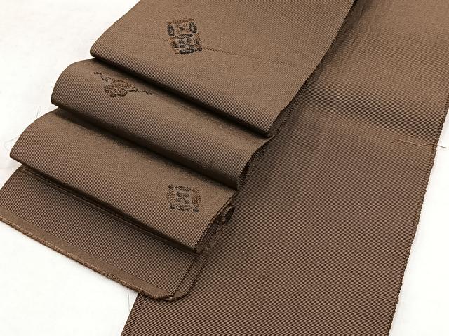 平和屋着物◎男性　本場筑前博多織　角帯　宝尽くし文　正絹　逸品　BAAW8919yc