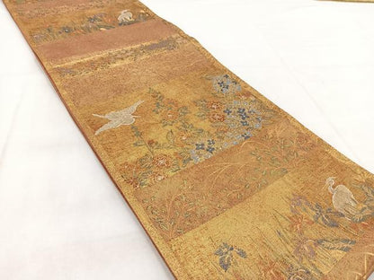 平和屋着物◎佐賀錦 六通柄袋帯 琳派名画集 金糸 引箔 正絹 逸品 BAAW8923yc