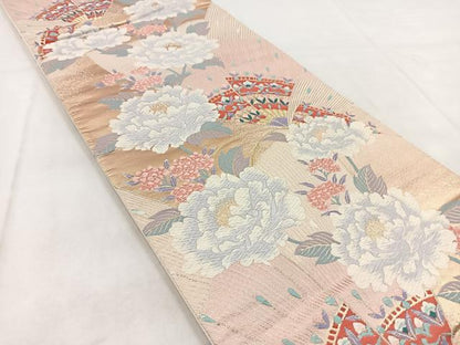 平和屋着物◎六通柄袋帯 唐織 九百錦 麗花蝶舞 金糸 正絹 逸品 BAAW8925yc