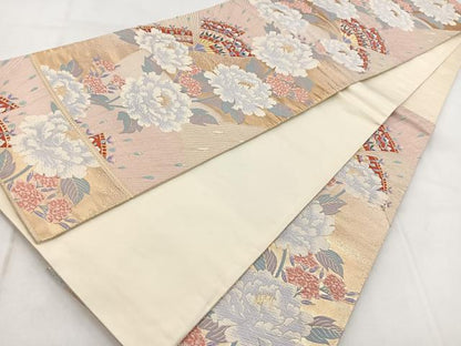 平和屋着物◎六通柄袋帯 唐織 九百錦 麗花蝶舞 金糸 正絹 逸品 BAAW8925yc