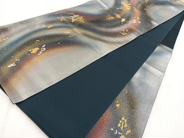 平和屋着物◎六通柄袋帯　霞文　銀糸　引箔　正絹　逸品　AABI1085yx 平和屋着物◎六通柄袋帯 霞文 銀糸 引箔 正絹 逸品 AABI1085yxの通販