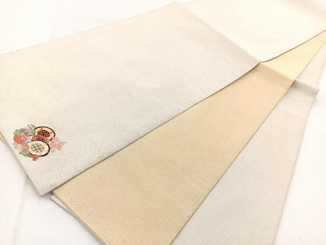 平和屋着物◎両面 全通柄袋帯 綴れ ワンポイント 花鼓文 正絹 逸品 BAAW8946yc